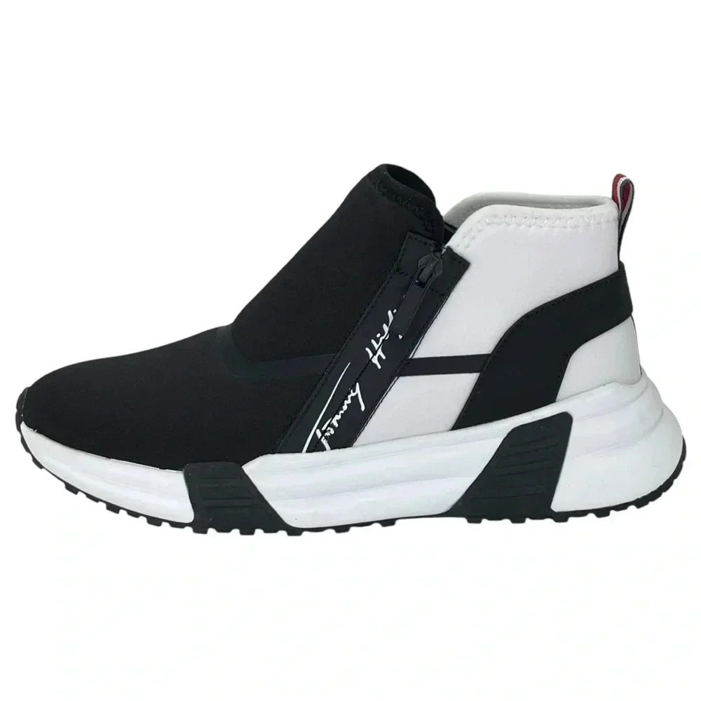 Tommy Hilfiger Morney Black Stretch Womens Fashion Sneakers Size 9M - Picture 3 of 11